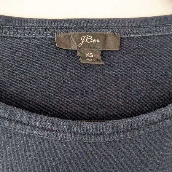 J. Crew Eyelet-Hem Sweatshirt Navy size XS - Picture 4 of 5